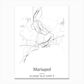 Mariupol,Ukraine Minimalist Map Stampe su tela