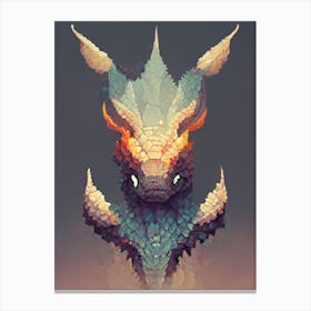 Dragon Head Pixel Art Canvas Print