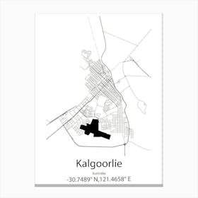 Kalgoorlie,Australia Minimalist Map Canvas Print