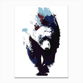 Abstract Grizzly Bear In Bold Hues Canvas Print