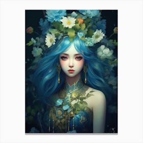 Blue Haired Girl 2 Canvas Print