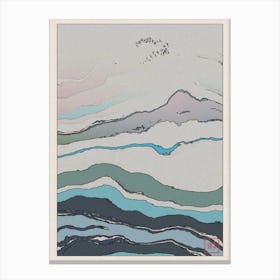 Abstract Morning Landscape Inspired By Minimalist Japanese Ukiyo E Painting Style 4 Canvas Print