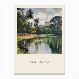 Ibirapuera Park Recife Brazil 4 Vintage Cezanne Inspired Poster Canvas Print