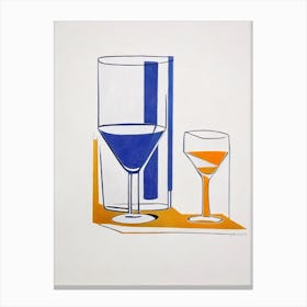 Collins Picasso Line Drawing Cocktail Poster Canvas Print