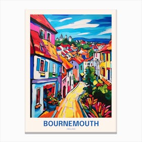 Bournemouth England 6 Uk Travel Poster Canvas Print