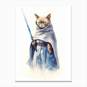 Burmese Cat As A Jedi 4 Canvas Print