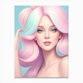 Pastel Haired Girl Canvas Print