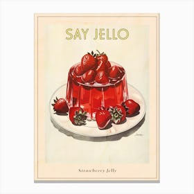 Strawberry Jelly Retro Cookbook Inspired 1 Poster Canvas Print