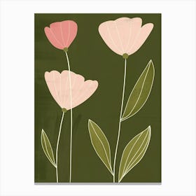 Pink & Green Moonflower 3 Canvas Print