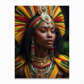 African Woman In Traditional Costume Canvas Print