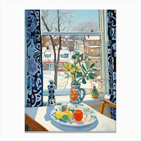 The Windowsill Of Chicago   Usa Snow Inspired By Matisse 4 Canvas Print
