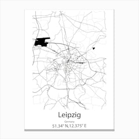 Leipzig,Germany Minimalist Map Canvas Print