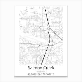 Salmon Creek,United States Minimalist Map Lienzo