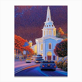 Santa Rosa, City Us  Pointillism Canvas Print