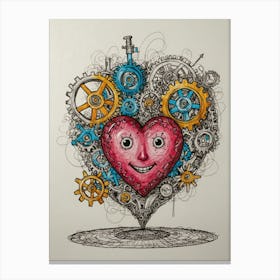 Heart With Gears 2 Canvas Print