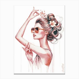 A Girl With A Flower In Her Hair Canvas Print