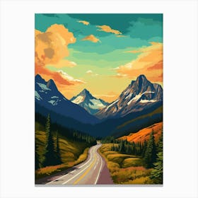 North Cascades National Park Retro Pop Art 1 Canvas Print
