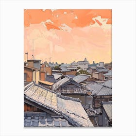 Osaka Rooftops Morning Skyline 1 Canvas Print