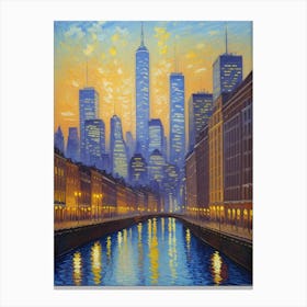 New York City At Dusk 1 Canvas Print