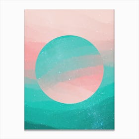 Minimal art abstract painting of beach sand and water Canvas Print