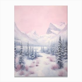 Dreamy Winter Painting Banff National Park Canada 4 Canvas Print