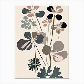 Wild Geranium Wildflower Modern Muted Colours Canvas Print
