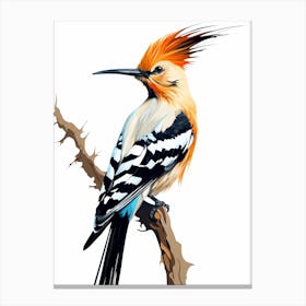 Colourful Geometric Bird Hoopoe 1 Canvas Print