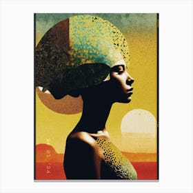 African Woman With Hat Canvas Print