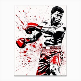 Cassius Clay Portrait Ink Painting (20) Canvas Print