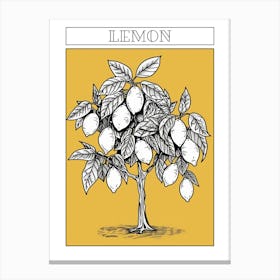 Lemon Tree Minimalistic Drawing 3 Poster Canvas Print
