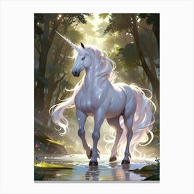 Unicorn In The Forest 3 Canvas Print