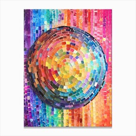 Disco Ball Colourful Painting 2 Canvas Print