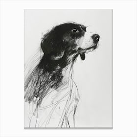 Minimalist Dog Line Charcoal Canvas Print