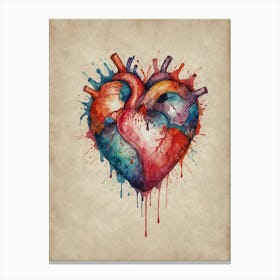 Watercolor Heart 1 Canvas Print