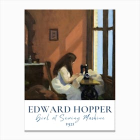 Edward Hopper Girl Of Sewing Machine Canvas Print