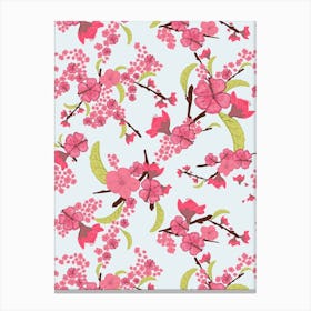Sakura Flowers Pattern Canvas Print