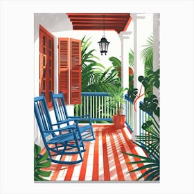 Rocking Chairs On The Porch Canvas Print