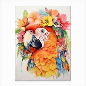 Bird With A Flower Crown Macaw 4 Canvas Print