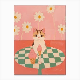 Cat And Ice Cream 1 Canvas Print