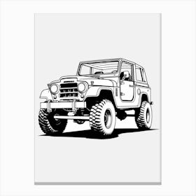Jeep Wrangler Line Drawing 10 Canvas Print