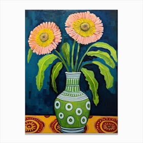 Flowers In A Vase Still Life Painting Everlasting Flower 2 Canvas Print