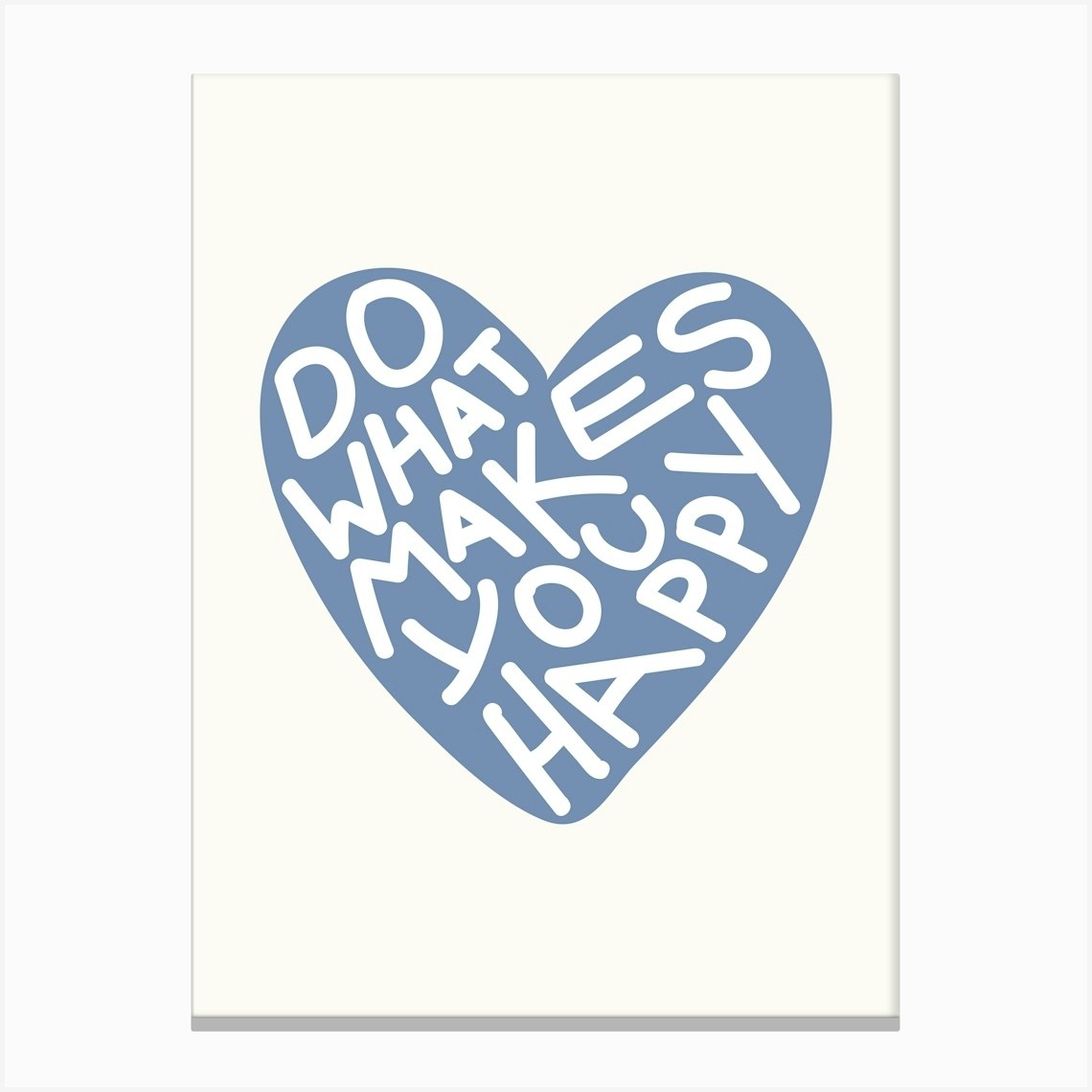 Do What Makes You Happy Blue Poster Stampe su tela