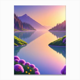 Sunset On A Lake Canvas Print