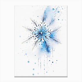 Beauty, Snowflakes, Minimalist Watercolour 2 Canvas Print