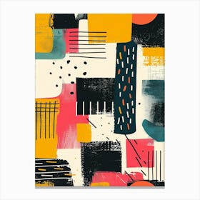 Playful And Colorful Geometric Shapes Arranged In A Fun And Whimsical Way 1 Canvas Print