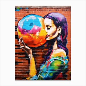 Girl With A Ball Kmart Wall Art Canvas Print