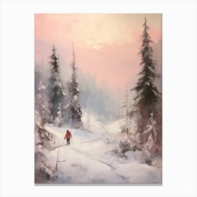 Dreamy Winter Painting Whistler Canada 3 Canvas Print