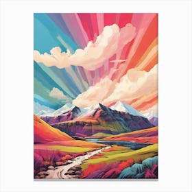 Ben Vorlich Scotland Colourful Mountain Illustration 1 1 Canvas Print