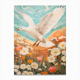Seagull 1 Detailed Bird Painting Canvas Print