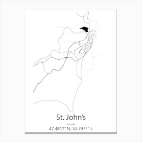 St John's, Canada Minimalist Map Canvas Print